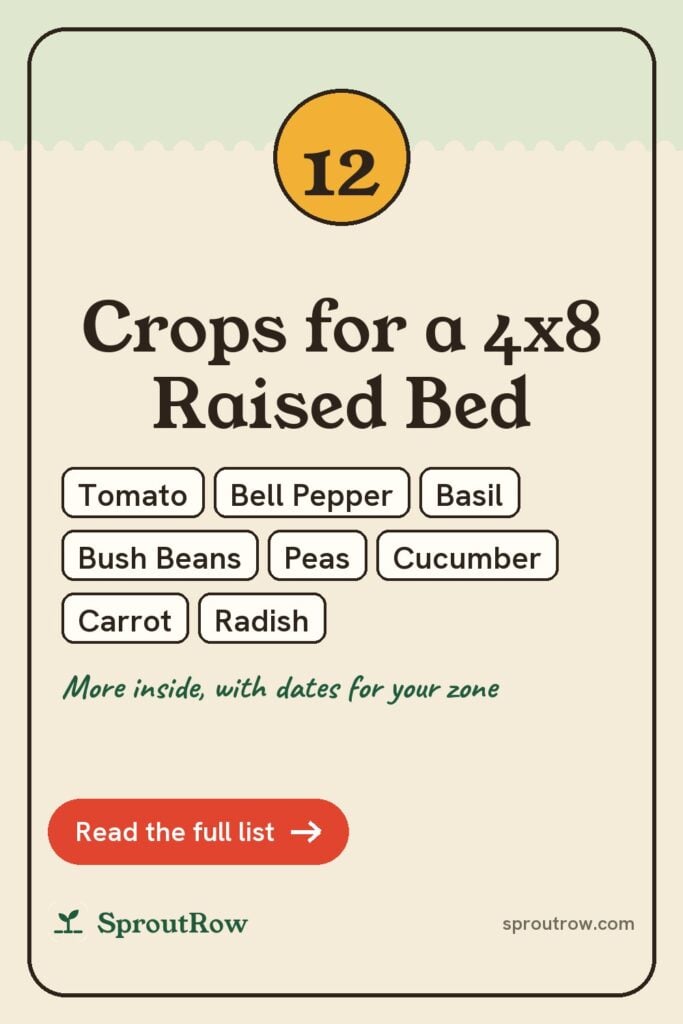 12 Crops for a 4×8 Raised Bed pin