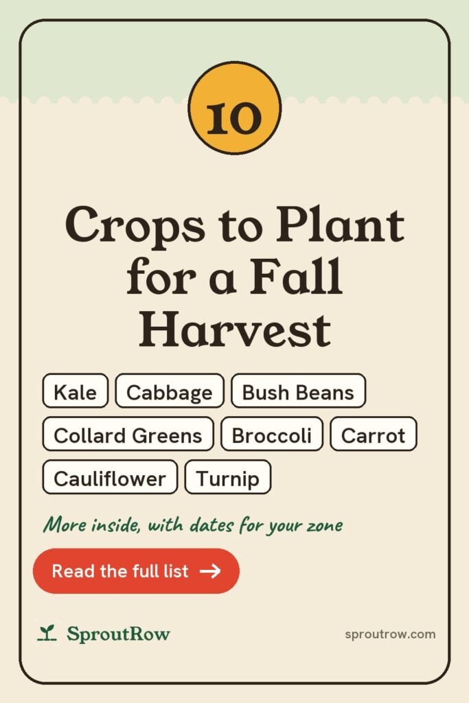 10 Crops to Plant for a Fall Harvest pin