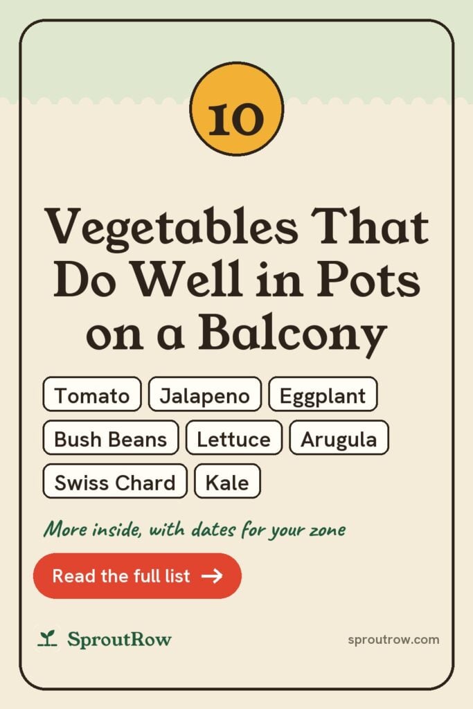 10 Vegetables That Do Well in Pots on a Balcony pin