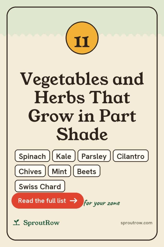 11 Vegetables and Herbs That Grow in Part Shade pin